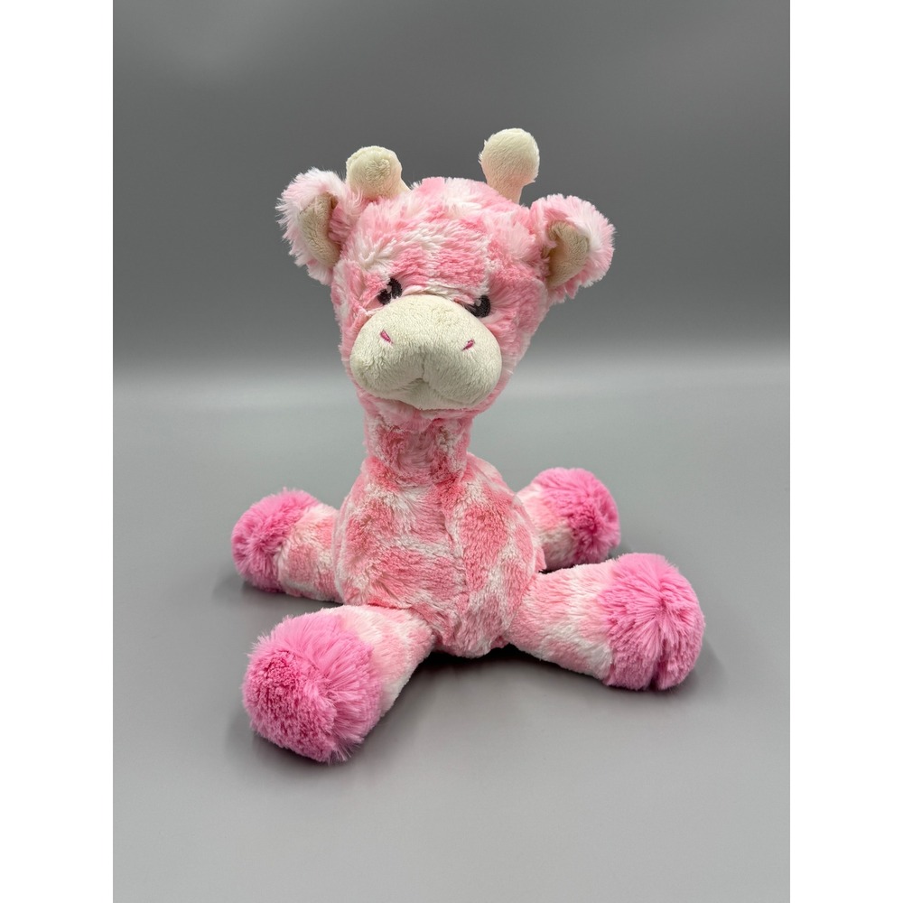 Aurora Ebba Pink Giraffe Plush Rattle Stuffed Animal Spotted 10" Stuffed Animal